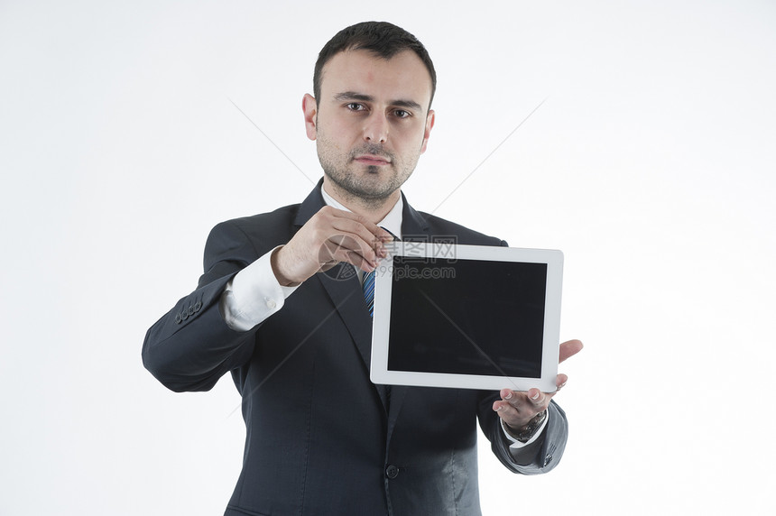 实业家显示平板牌药片触摸屏电子技术电脑商务男性人士平板工具图片