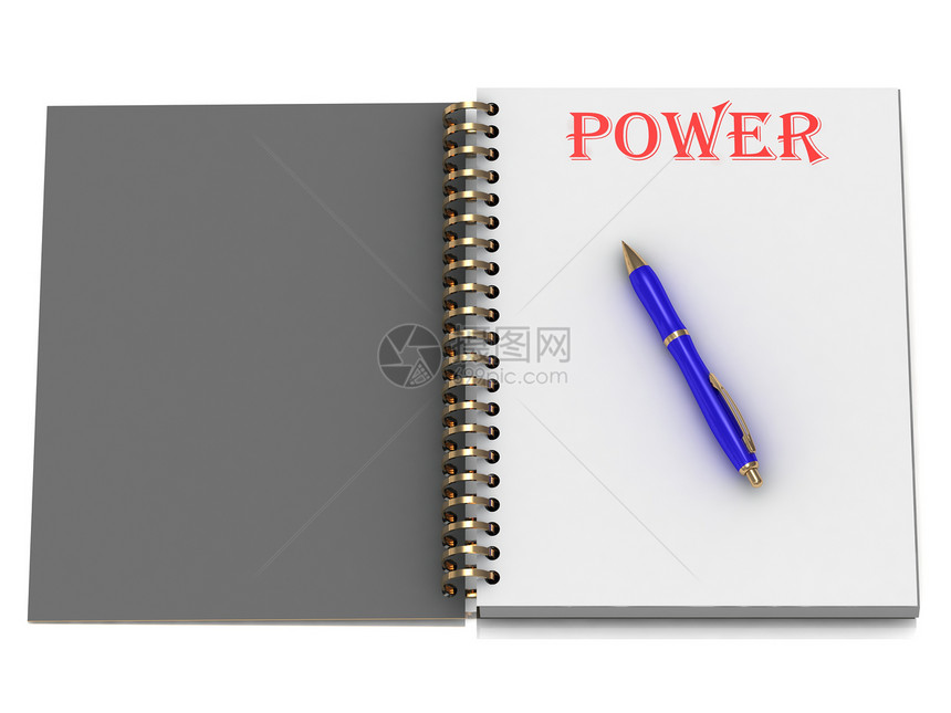 笔记本页上POWER单词图片