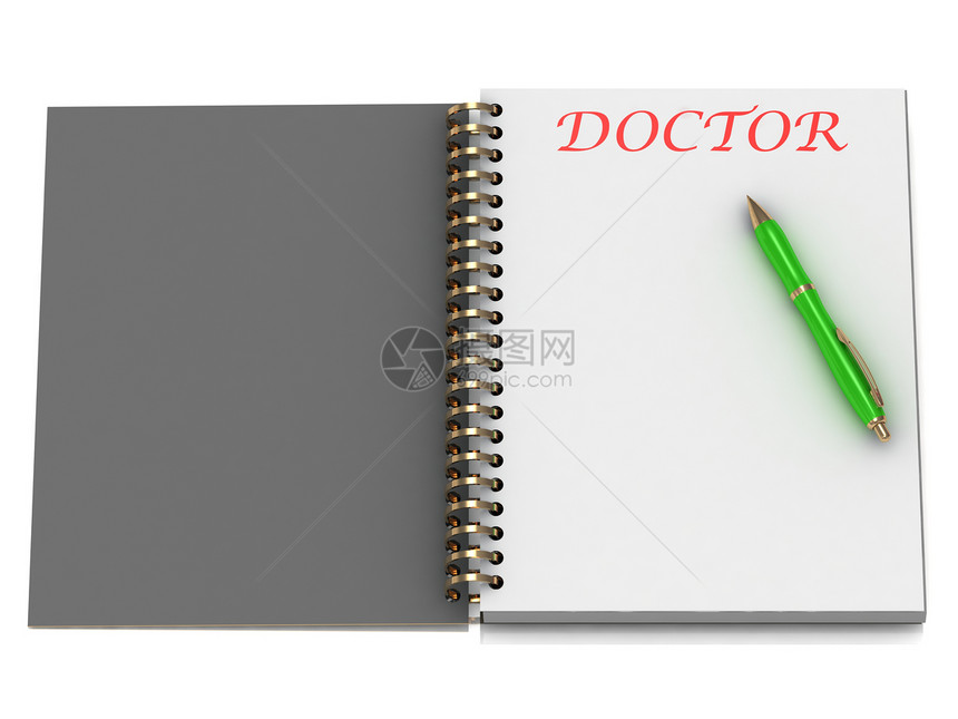 笔记本页上的 DOCTOR 单词图片