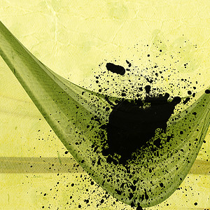Grunge 抽象纹理拼图苦恼拉丝拼贴画绿色艺术插图黄色绘画风化背景图片