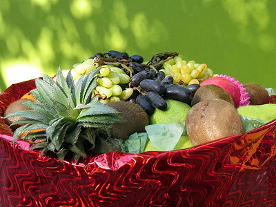新鲜水果篮子营养菠萝小鸡背景图片