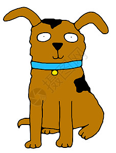男人最好的朋友卡通片小狗漫画犬类停留插图哺乳动物衣领棕色动物背景图片