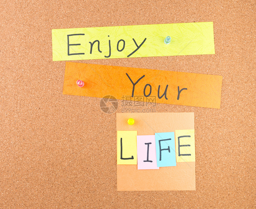 享受你的生活插图微笑标签信息幸福软木公告图表喜悦木板图片