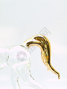 近距离靠近手工艺玻璃马尾部 在剖面视图的伊索拉特高清图片