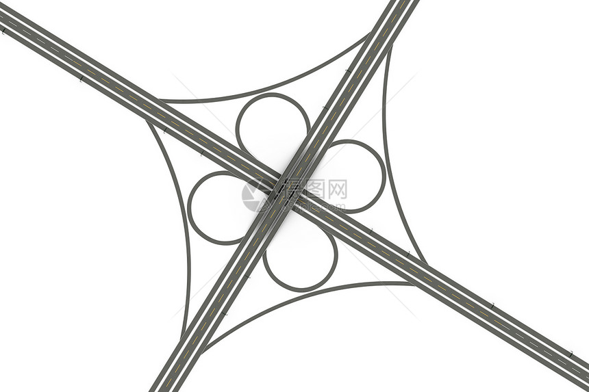 公路交汇都市车道白色通道旅行路线沥青插图环形立交桥图片