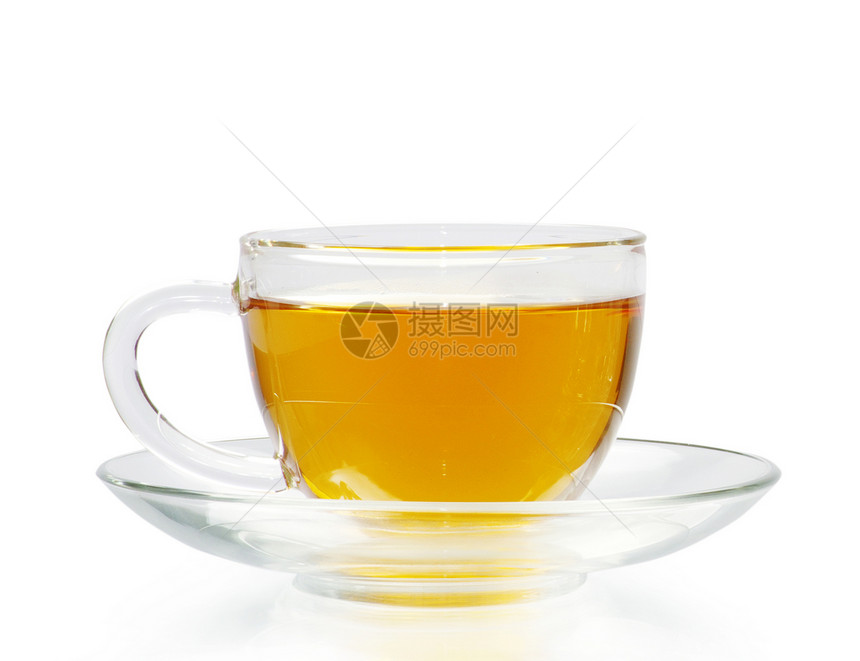 茶茶杯概念杯子棕色红色绿色叶子玻璃一杯茶橙子白色图片