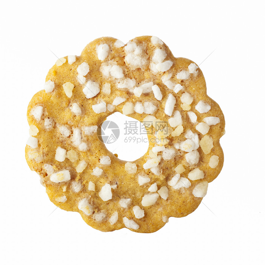 孤立的饼干圆形香草黄色食物甜点小雨图片