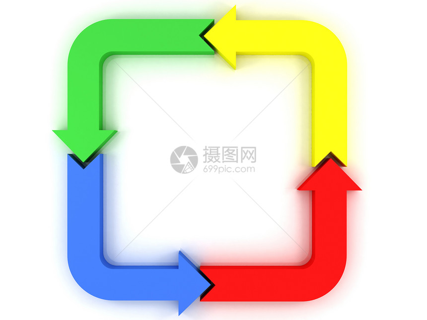 彩色箭头成功绿色红色彩虹生长白色插图蓝色进步商业图片