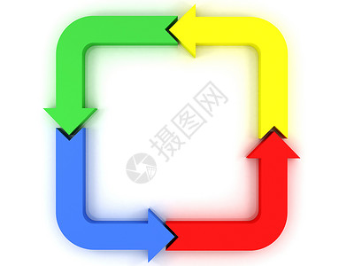 彩色箭头成功绿色红色彩虹生长白色插图蓝色进步商业背景图片