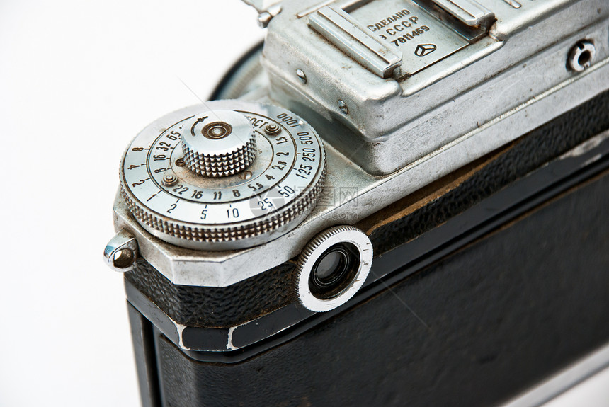 古老旧相片照相机器材时钟科学相机机件对象快门古董爱好医学图片