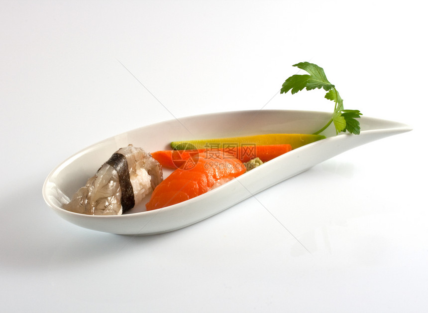 寿司 虾米情调菜单食物用餐流动营养托盘餐饮业传统午餐图片