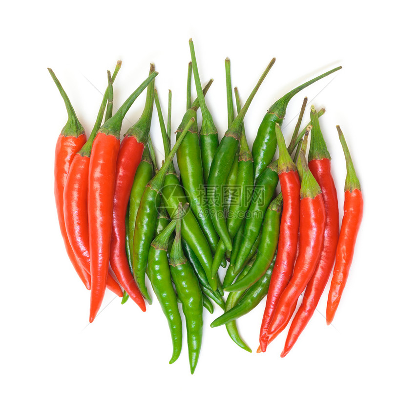 红辣椒和绿辣椒蔬菜红色食物绿色香料辣椒素白色烹饪绿色植物胡椒图片