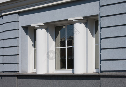 现代建筑物的窗口百叶窗窗户建筑灰色建筑学背景图片