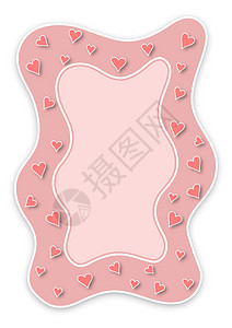 情人框架插图边界粉色背景图片
