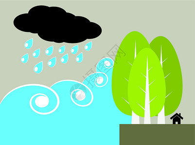 树保护海啸插图背景图片