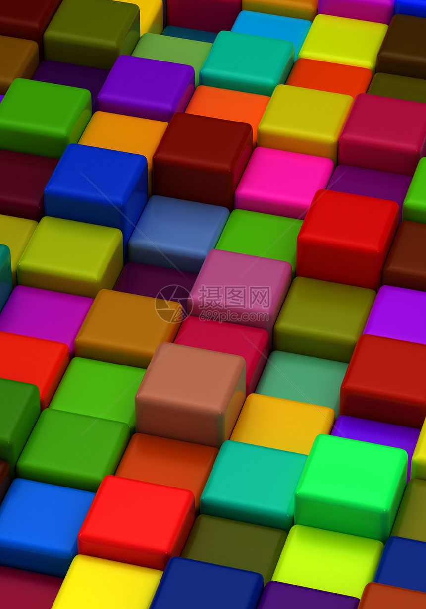 多彩立方体安排建造艺术品技术塑料插图盒子商业积木坡度图片