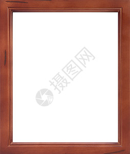 木制照片框正方形镜框木框边界收藏古董白色空白背景图片