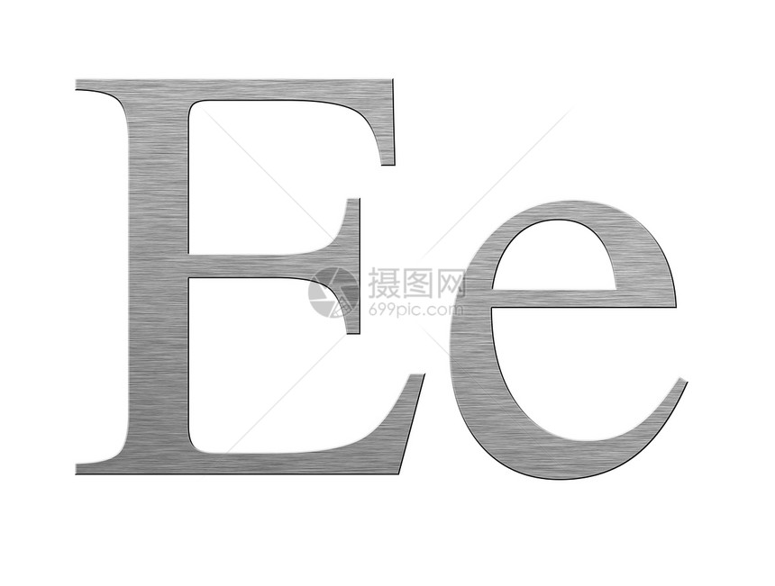 以英文字母形状制成的金属质体字体学校英语计算机反射插图艺术宝石合金拉丝图片