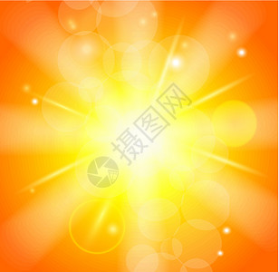 火热爆卖太阳光束与橙色黄色模糊插图活力强光条纹圆圈横幅聚光灯背景气泡日落设计图片