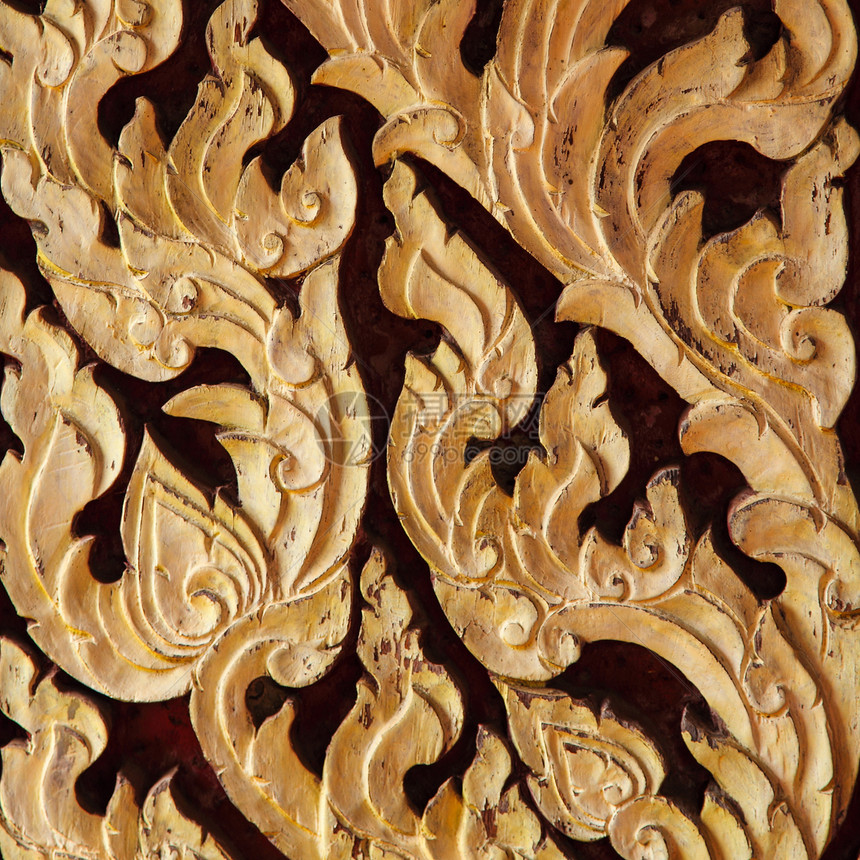 木柴泰国艺术曲线工艺风格控制板照片正方形绘画木材装饰木板图片