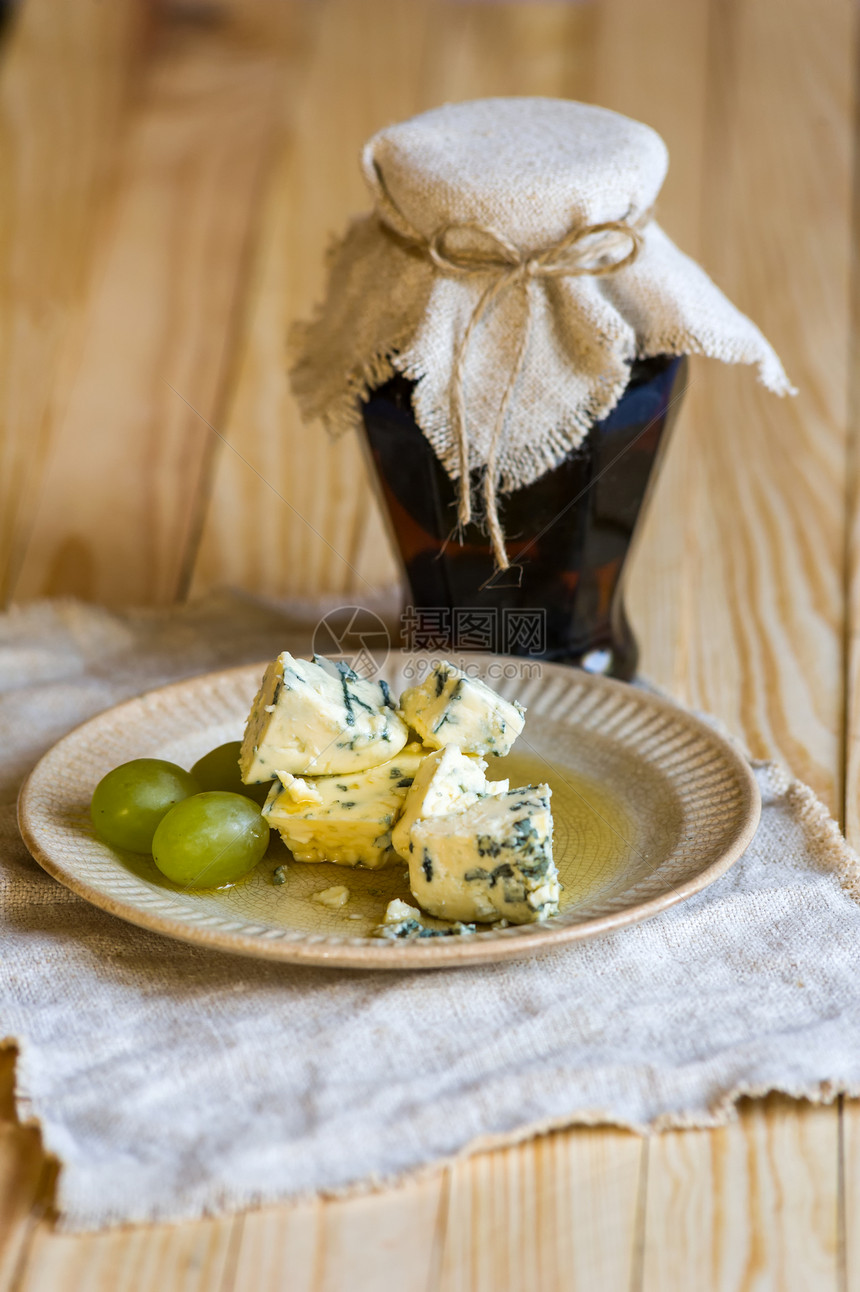 果冻果罐 蓝模乳酪和葡萄图片