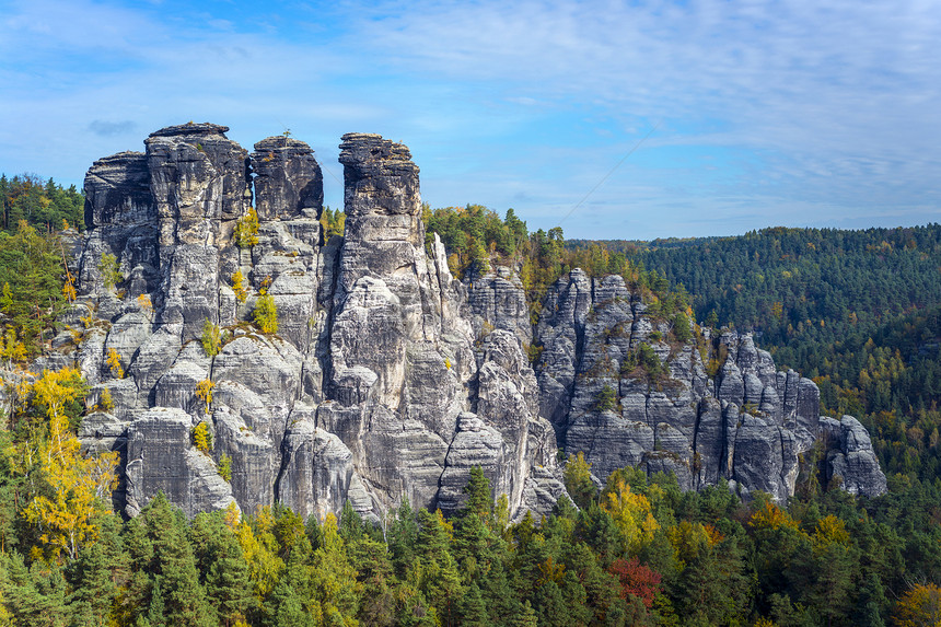 瑞士萨克森的岩层形成图片