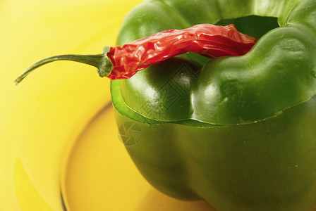 绿胡椒和辣椒食物蔬菜健康胡椒美食盘子绿色活力背景图片