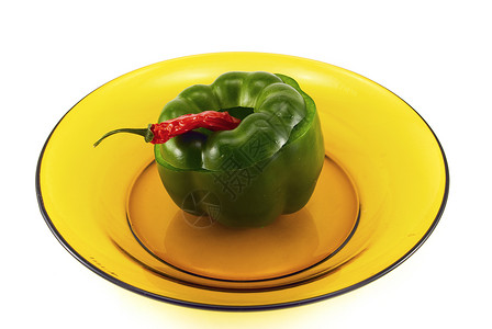 白上孤立的胡椒美食盘子蔬菜绿色健康食物活力背景图片