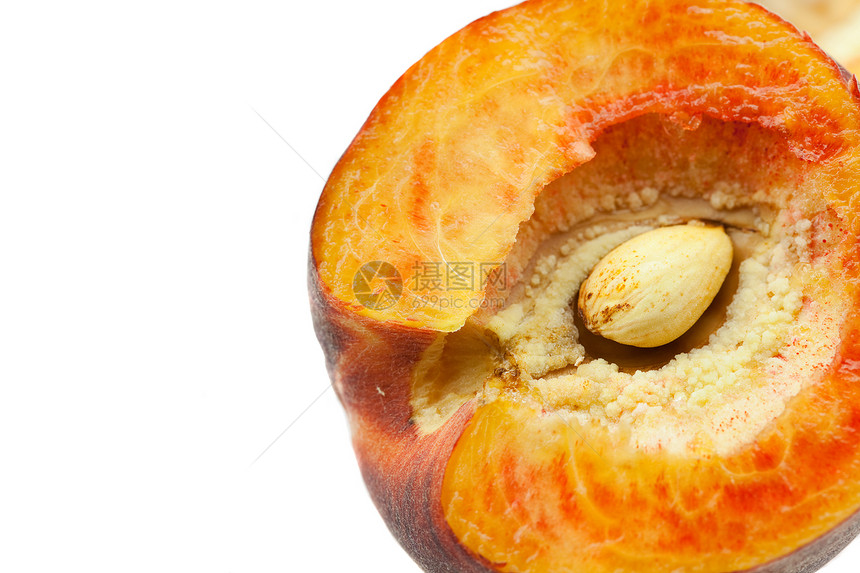 白上分离的成熟桃子白色阴影红色食物黄色美食茶点圆圈曲线水果图片