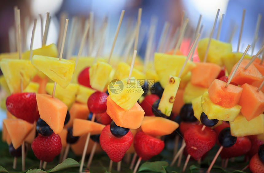 水果基巴牙签有机食品菠萝生物自助餐维生素肉串图片