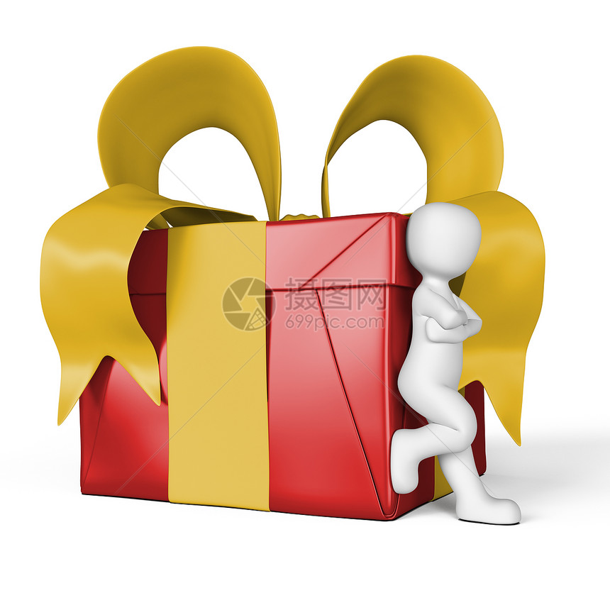 红色和黄色的礼物盒子环形男人展示婚礼包装喜悦生日庆典礼物盒图片