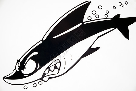 卡通鲨鱼海洋幽默动物海上生活绘画漫画插图卡通片背景