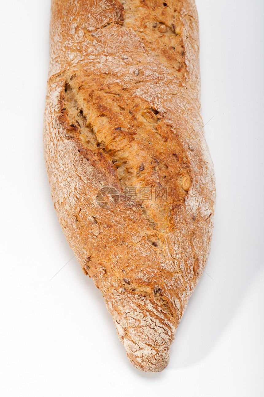 传统烤熟面包的大型小面包谷物厨房小麦脆皮乡村饮食粮食种子纤维玉米图片