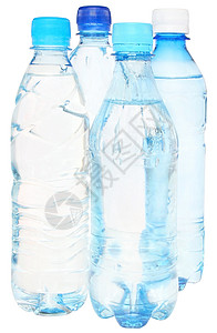 水苏打矿泉水塑料蓝色瓶子背景图片