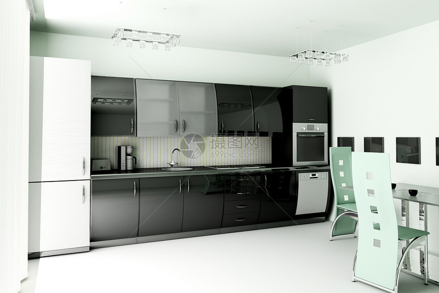 厨房3d冰箱反射桌子合金杯子窗帘烤箱垫圈玻璃吊灯图片