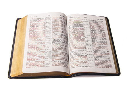 开放圣经皮革金色黑色字母信仰活着宗教基督教高清图片素材