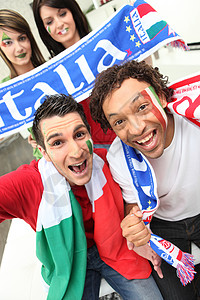 小组意大利足球支持者高清图片