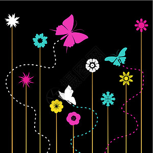 蝴蝶和花朵3背景图片