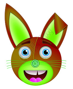 兔子玩具按钮艺术游戏野兔乐趣孩子们闲暇教育绘画插图背景图片