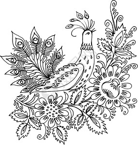 春季民间手绘水彩装饰品时间卡通片艺术叶子背景图片