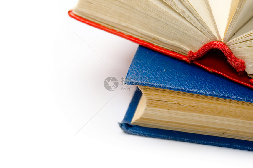 白色背景上孤立的书籍好奇心书店图书学习科学大学知识书人蓝色文档图片