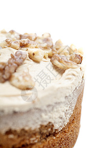 新鲜咖啡蛋糕甜点海绵白色食物奶油背景图片