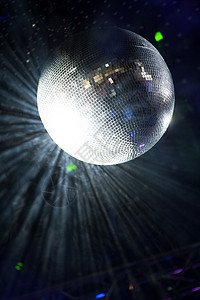 舞地板上的闪亮球激光展示地面俱乐部舞蹈闪光夜店派对背景图片