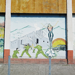 大腹木棉古巴格拉马省Ceiba Hueca政治壁画世界木棉外观绘画宣传位置艺术墙壁背景
