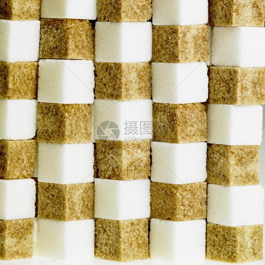 糖立方糖食品白色静物蔗糖食物棕色块糖内饰营养肿块图片