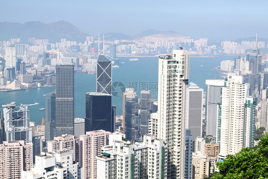 香港市中心旅游场景天空城市顶峰摩天大楼办公室商业假期图片