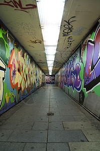 隧道裂缝涂漆城市隧道色调阴影艺术走廊裂缝街道染料风化背景