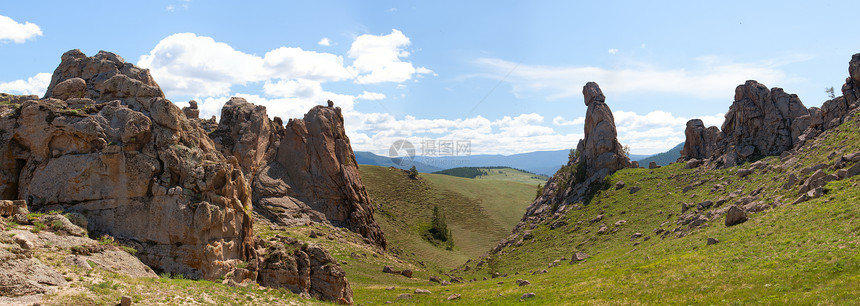 巴古津山谷 夏季风景 俄罗斯旅行地形岩石天气山腰高山全景峡谷环境旅游图片