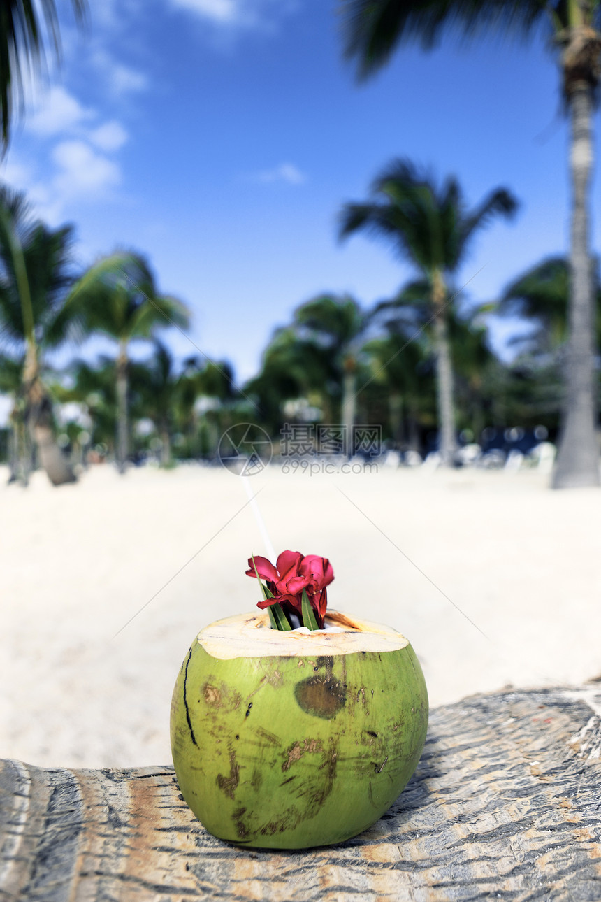 海滩椰子饮料图片