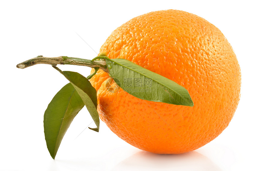 白色背景的果汁橙色食物茶点水果图片